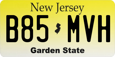 NJ license plate B85MVH