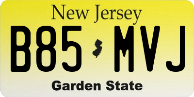 NJ license plate B85MVJ