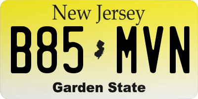 NJ license plate B85MVN