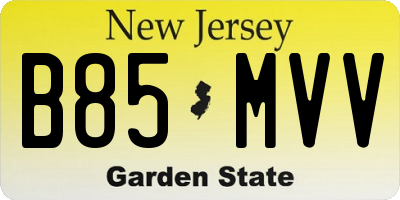 NJ license plate B85MVV