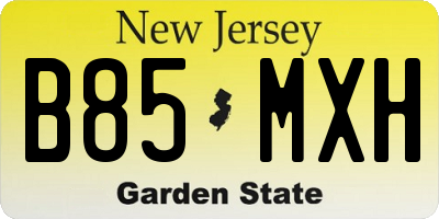 NJ license plate B85MXH