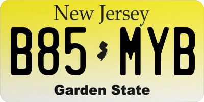NJ license plate B85MYB