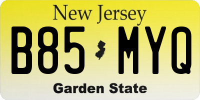 NJ license plate B85MYQ