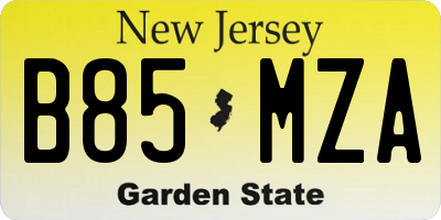 NJ license plate B85MZA