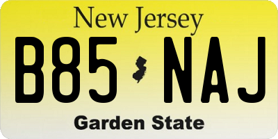 NJ license plate B85NAJ