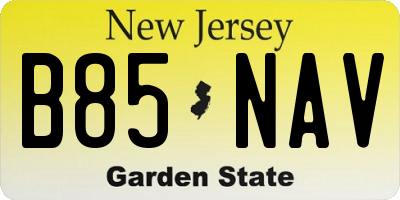 NJ license plate B85NAV