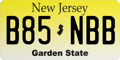 NJ license plate B85NBB