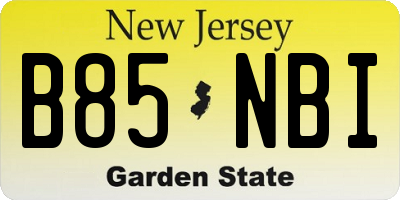 NJ license plate B85NBI