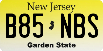 NJ license plate B85NBS