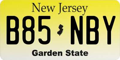 NJ license plate B85NBY