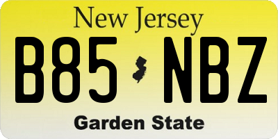 NJ license plate B85NBZ
