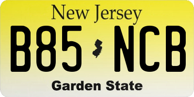 NJ license plate B85NCB