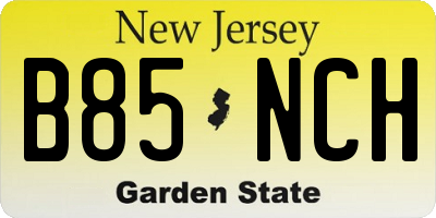 NJ license plate B85NCH