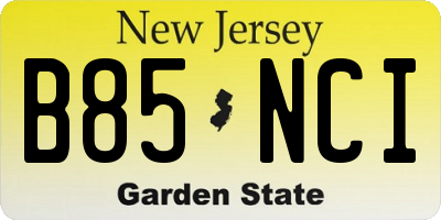 NJ license plate B85NCI