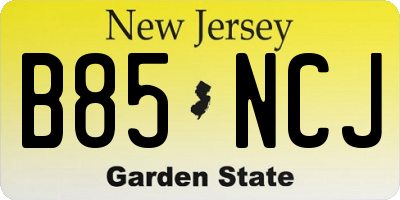 NJ license plate B85NCJ
