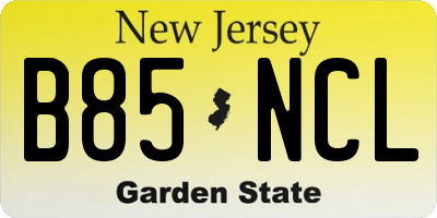 NJ license plate B85NCL