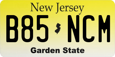 NJ license plate B85NCM