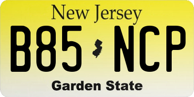 NJ license plate B85NCP