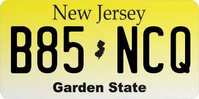 NJ license plate B85NCQ