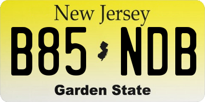 NJ license plate B85NDB