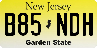 NJ license plate B85NDH