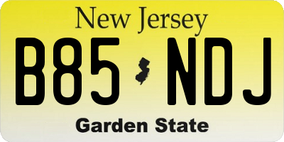 NJ license plate B85NDJ