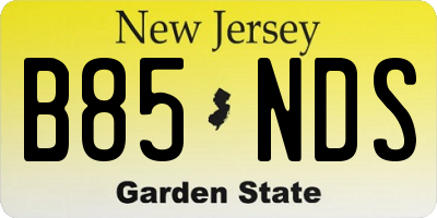 NJ license plate B85NDS