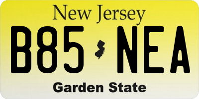NJ license plate B85NEA
