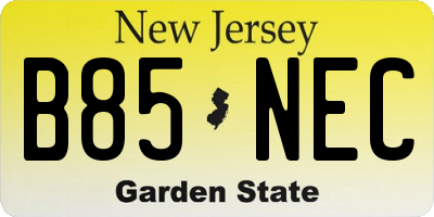 NJ license plate B85NEC