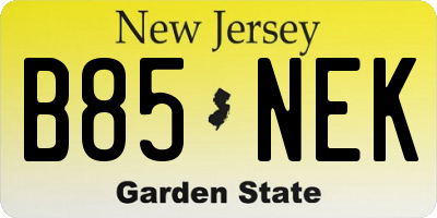 NJ license plate B85NEK