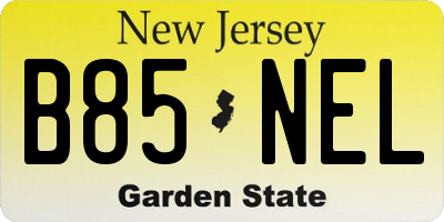 NJ license plate B85NEL