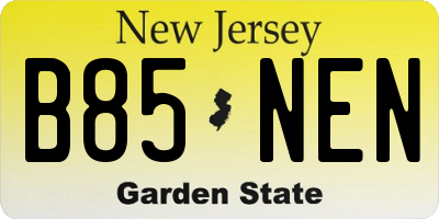 NJ license plate B85NEN
