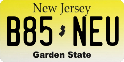 NJ license plate B85NEU