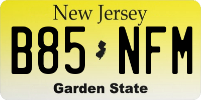 NJ license plate B85NFM