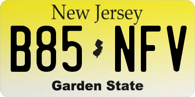 NJ license plate B85NFV