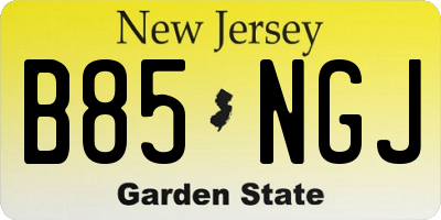 NJ license plate B85NGJ