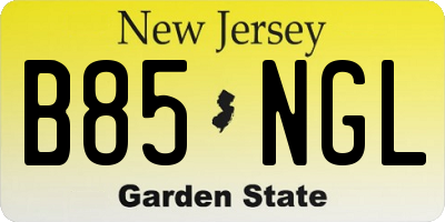 NJ license plate B85NGL
