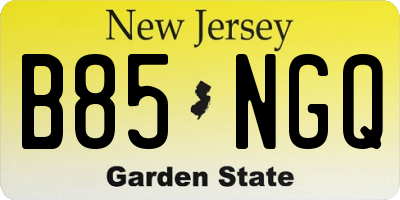 NJ license plate B85NGQ