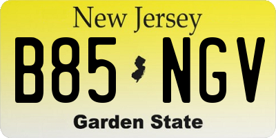NJ license plate B85NGV