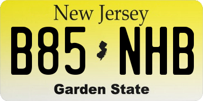 NJ license plate B85NHB