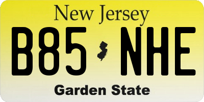 NJ license plate B85NHE