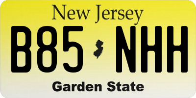 NJ license plate B85NHH