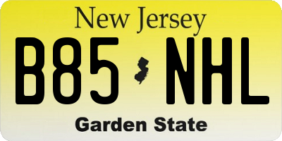 NJ license plate B85NHL