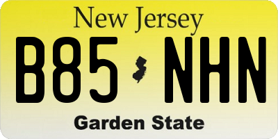 NJ license plate B85NHN