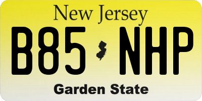 NJ license plate B85NHP