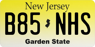 NJ license plate B85NHS