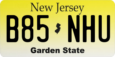 NJ license plate B85NHU