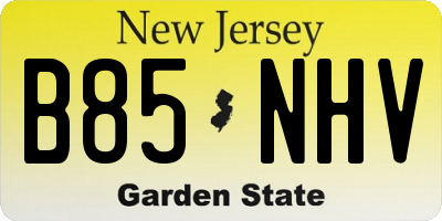 NJ license plate B85NHV