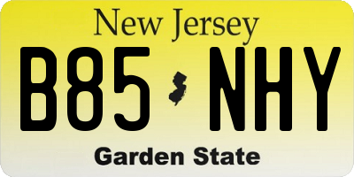 NJ license plate B85NHY