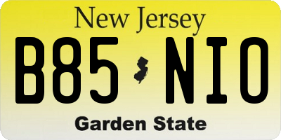 NJ license plate B85NIO